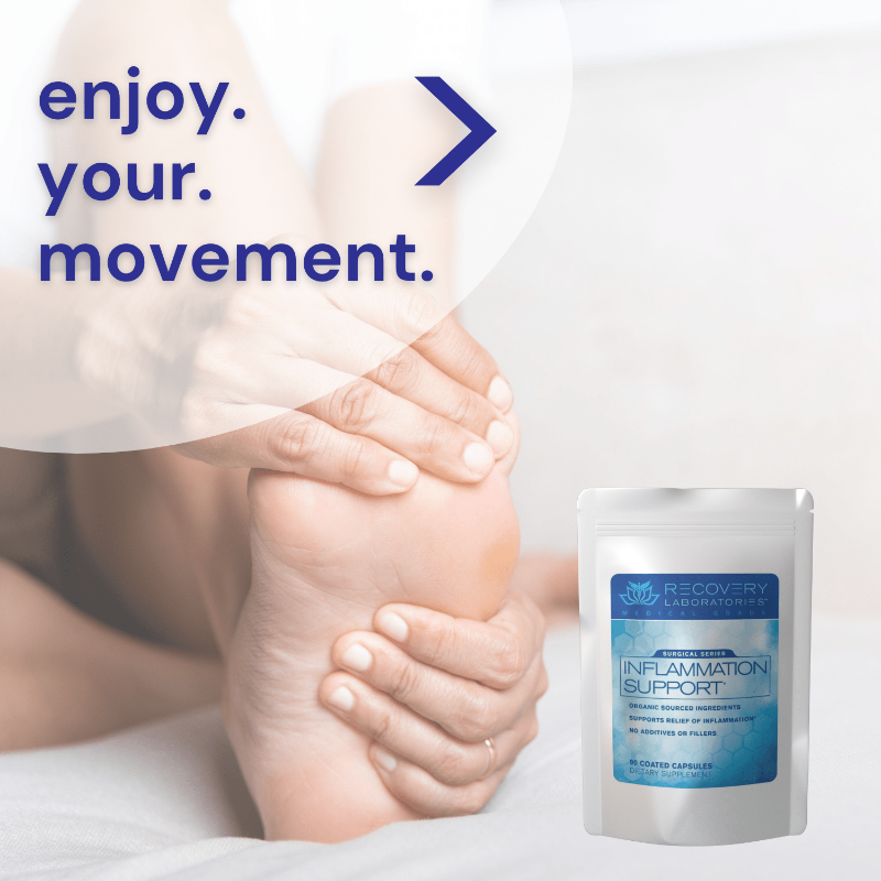 Inflammation Support Supplement Lifestyle image with person stretching