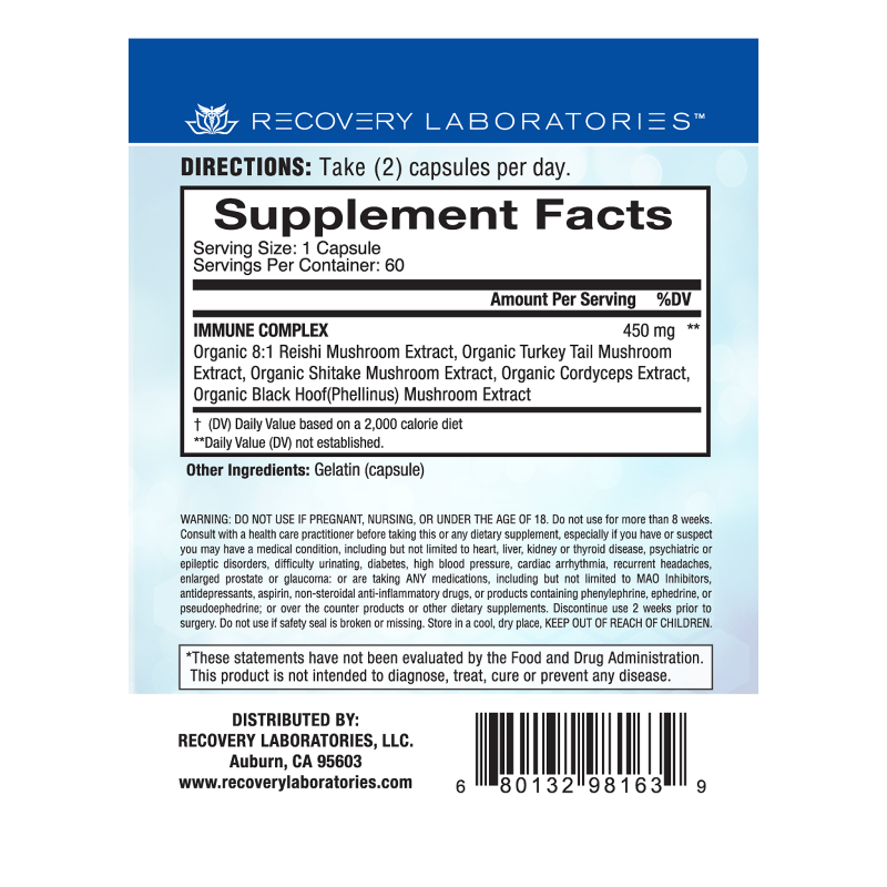 Organic Myco Immune Supplement Facts