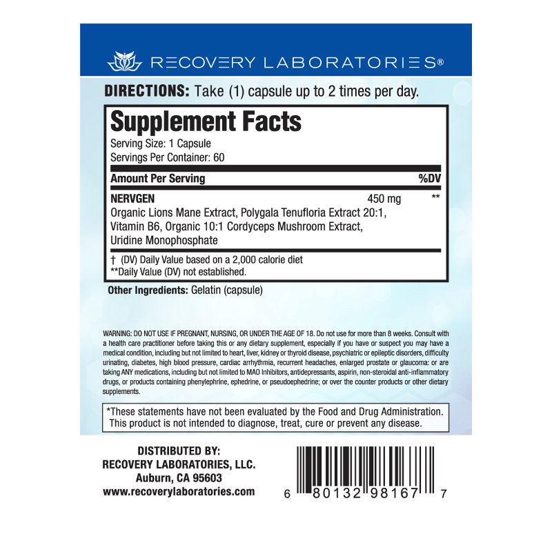 Nervgen Supplement supplement facts